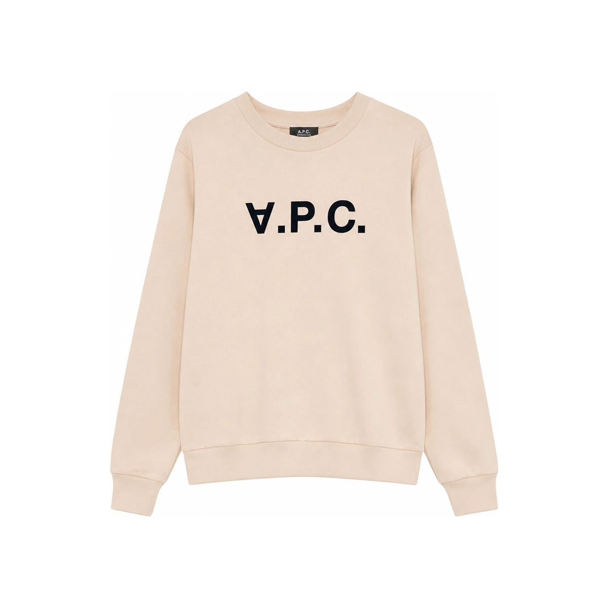 A.P.C. Beige/Dark Navy Unisex Crewneck Sweatshirt