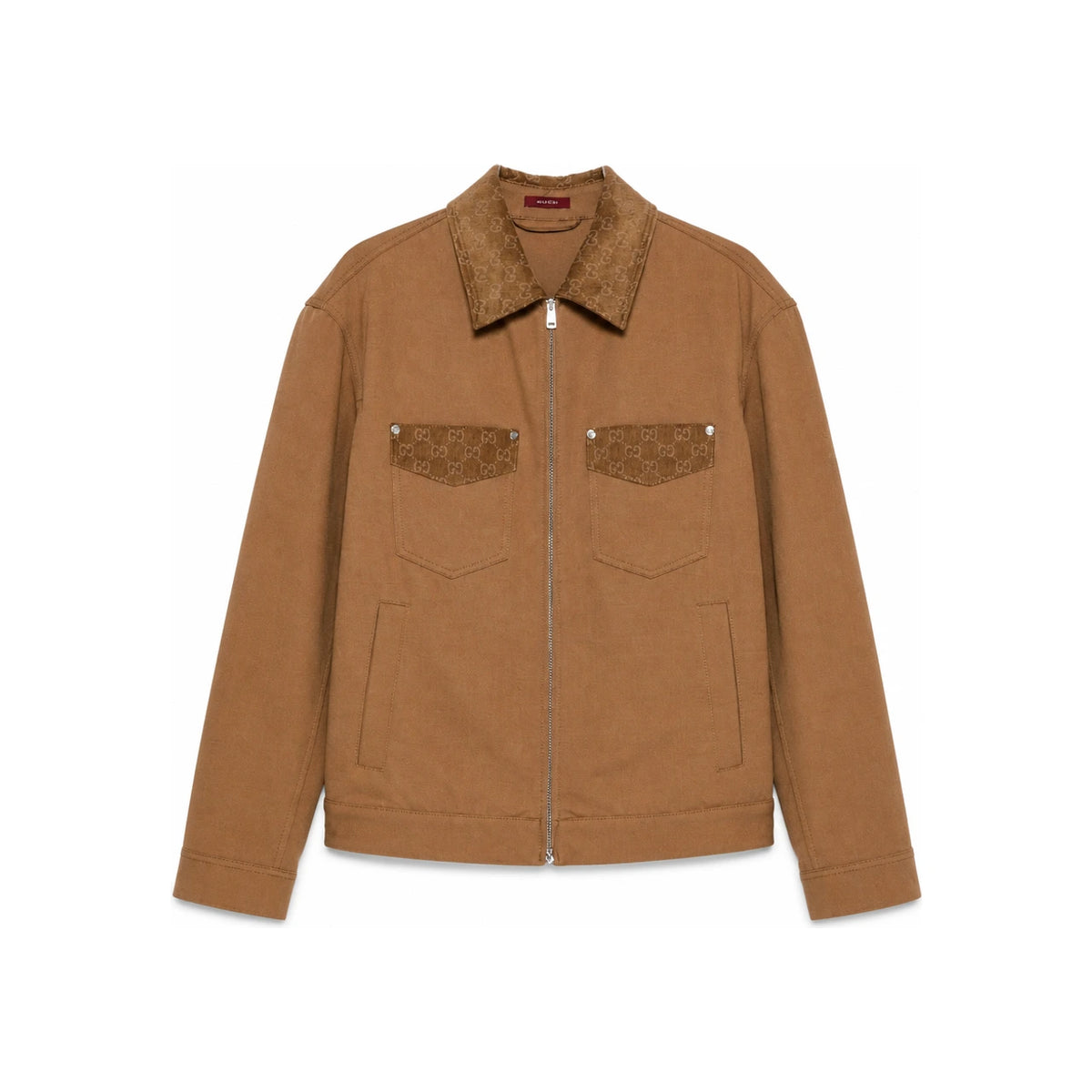 GUCCI Brown Wool Blend Zip-Up Jacket
