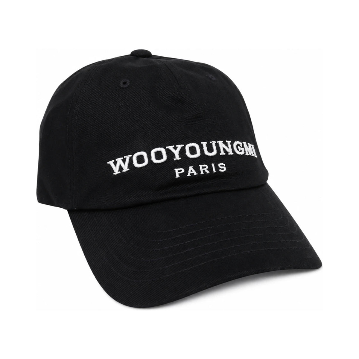 WOOYOUNGMI Logo Embroidered Baseball Cap Adjustable Black Cotton