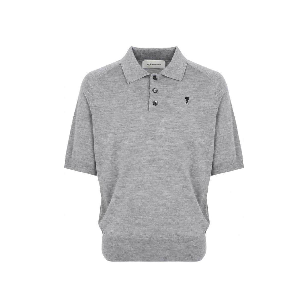 AMI Small Heart Logo Short Sleeve Polo T-Shirt for Men