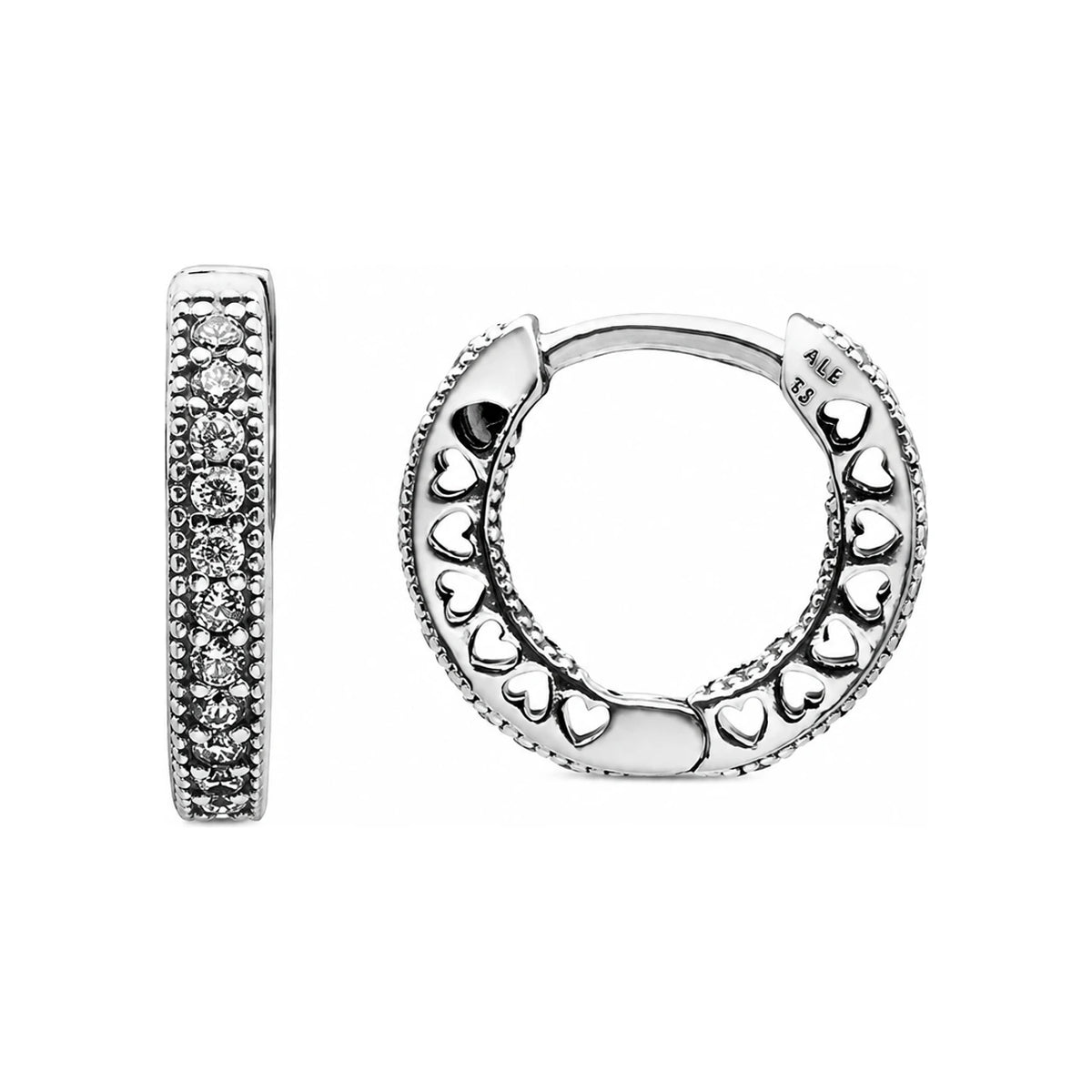 PANDORA Heart of Hoop CZ Sterling Silver Earrings