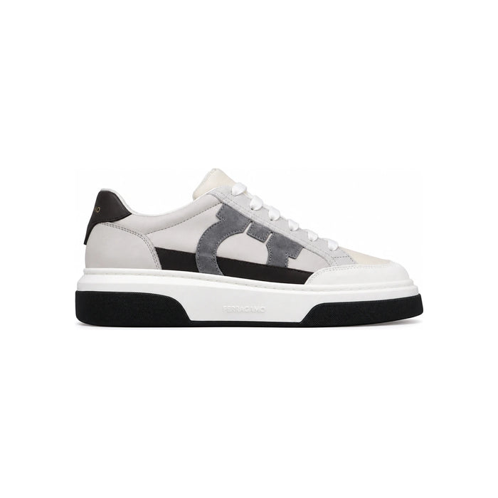 Ferragamo White Leather Cassina Ganc Low-Top Sneakers 0769375