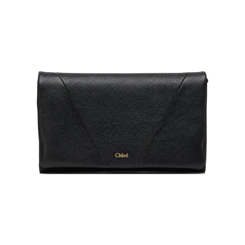 Chloe Black Spin Flap Wallet Chain Crossbody Bag
