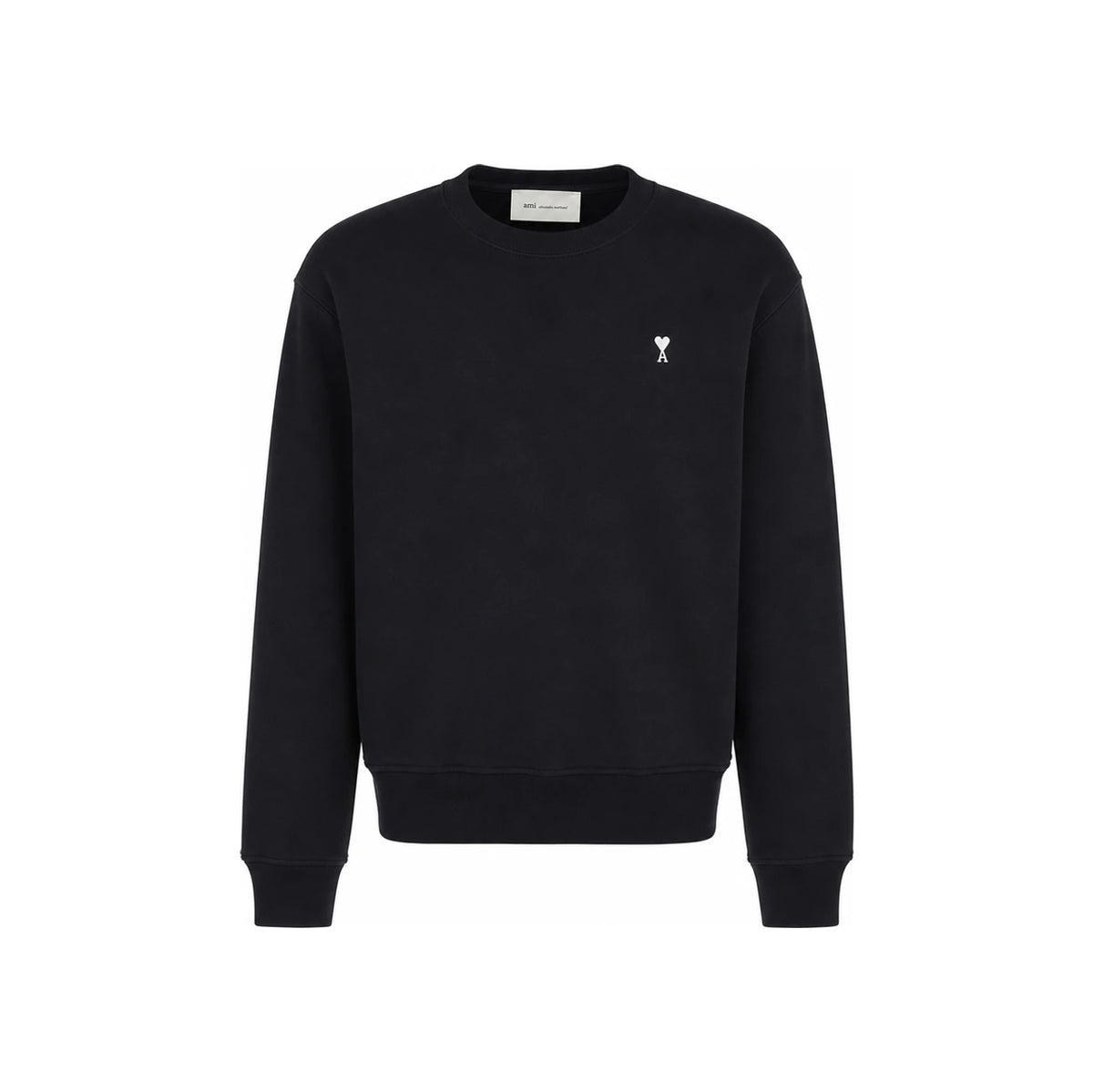 AMI Small Heart Logo Crewneck Sweatshirt Men Green Cotton