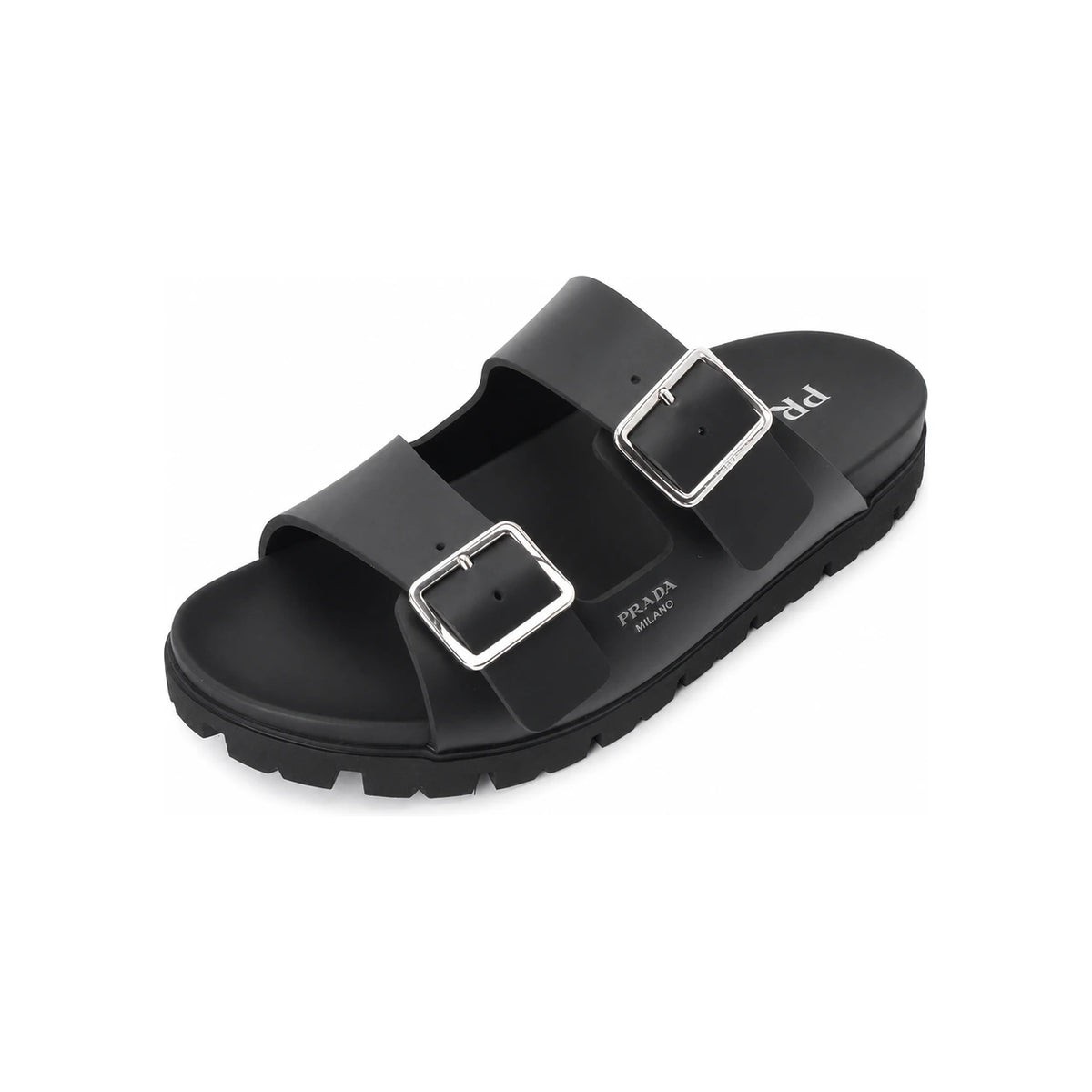 PRADA Logo Rubber Strap Sandals for Men 2X3159 3LKK F0002