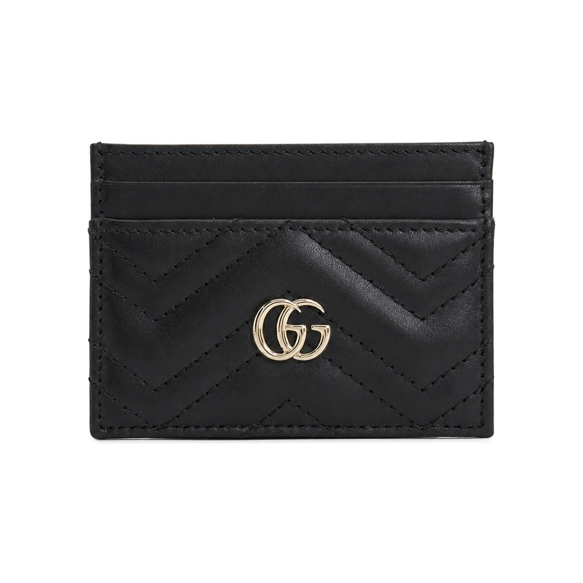 GUCCI GG Marmont Leather Card Holder Black Women’s