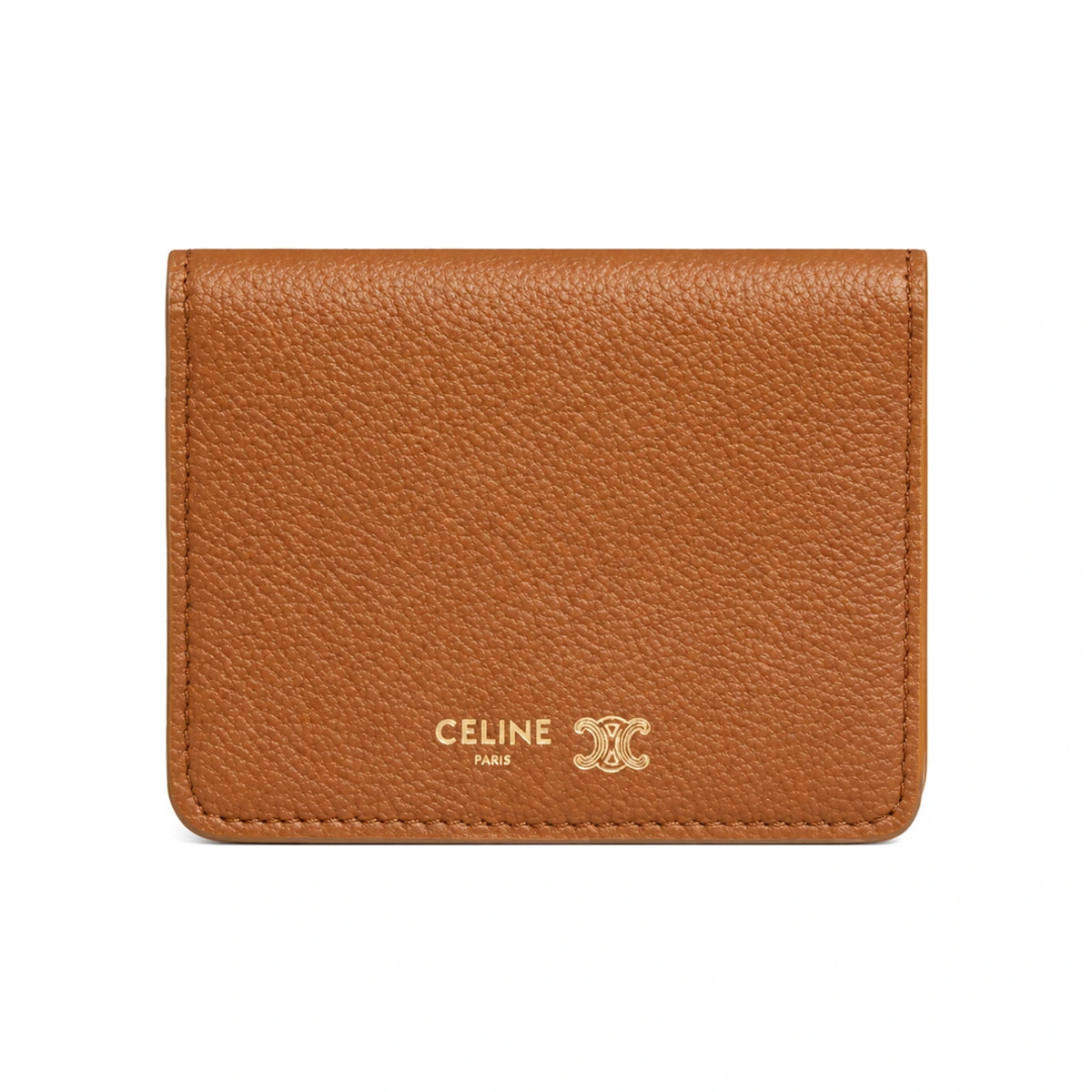 CELINE Bifold Card Holder Supple Grained Calfskin Wallet GHD1