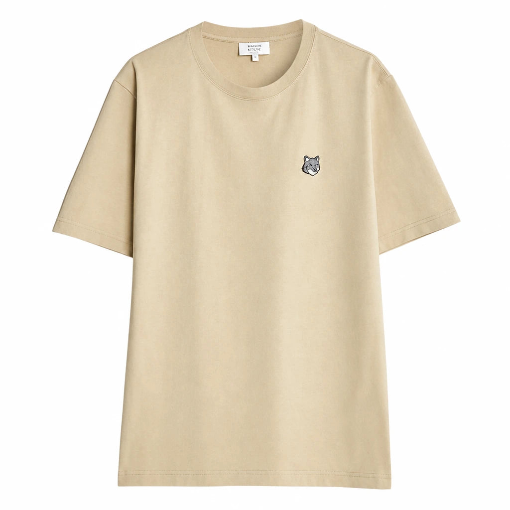 Maison Kitsune Fox Head Logo Men’s Short Sleeve T-Shirt White Cotton