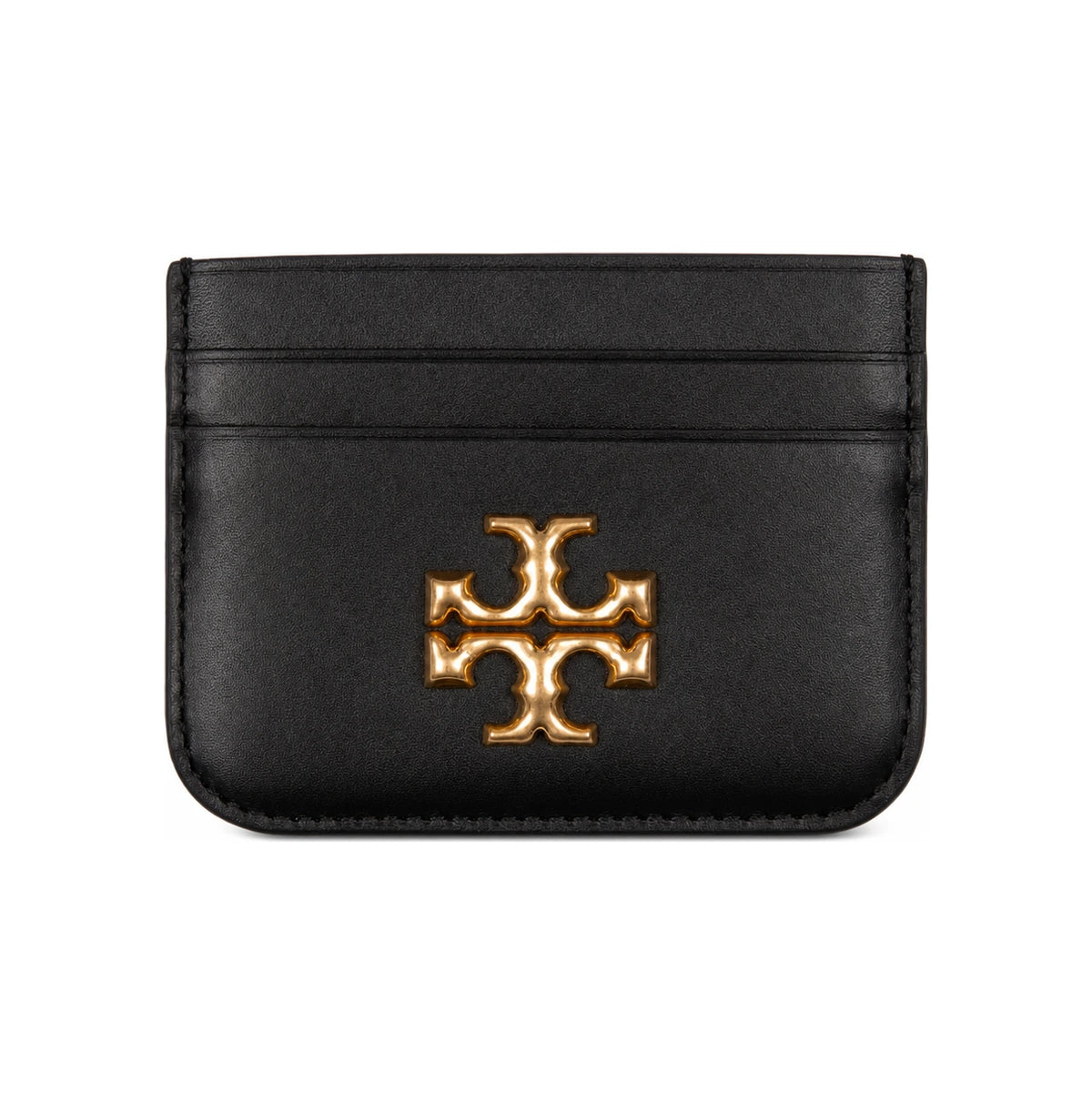 Tory Burch Black Logo Leather Card Holder Wallet