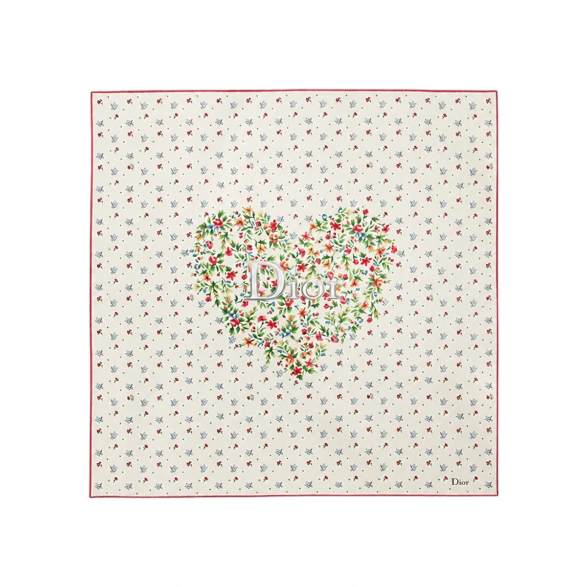 DIOR Amour Dove Rose 70 Square Scarf Multi-Color Silk Twill