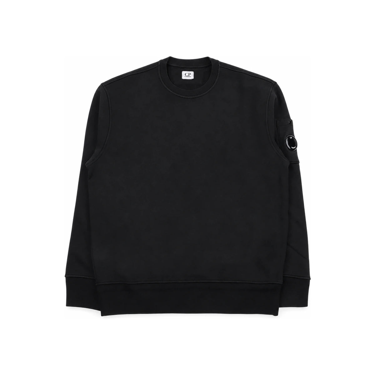 CP Company Lens Logo Crewneck Sweatshirt Black Men SS036A 110044G 999