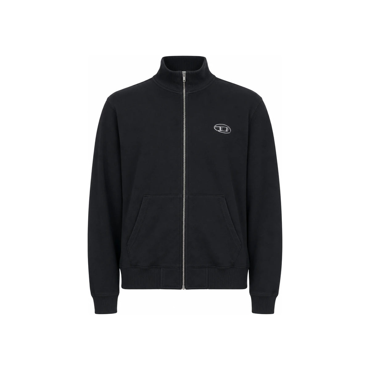 DIESEL Metallic Oval D Zip-Up Jacket Black Men's