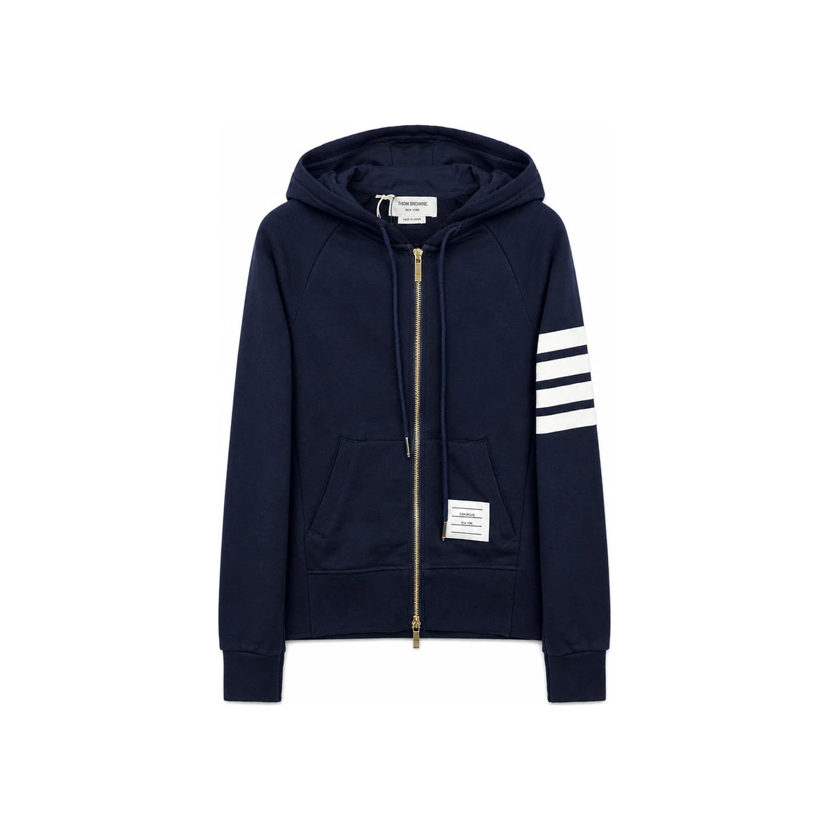 THOM BROWNE 4-Bar Armband Zip Hoodie for Women