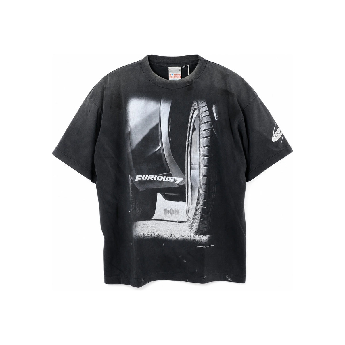 SAINT MICHAEL Furious 7 Graphic Short Sleeve T-Shirt Black