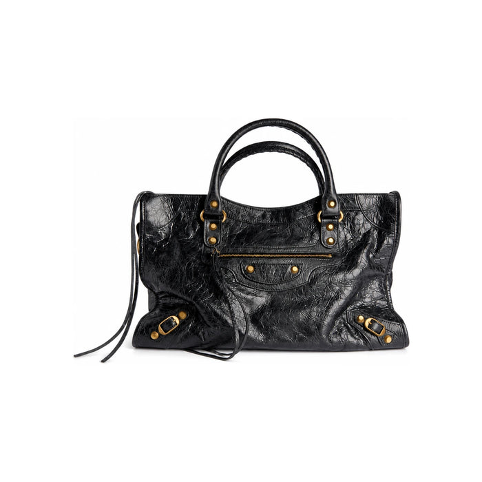 BALENCIAGA Le City Medium Tote Bag Black Leather Handbag