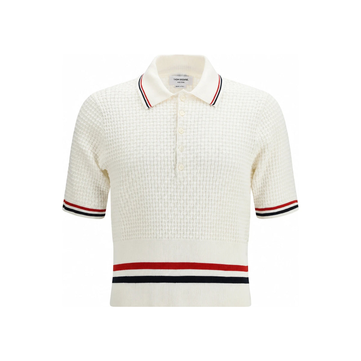 THOM BROWNE Short Sleeve Knit Polo Pullover Men’s MKP155A Y3009 100