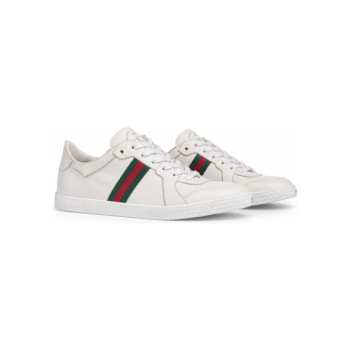 GUCCI Stretch Low-Top Sneakers White Leather Women’s