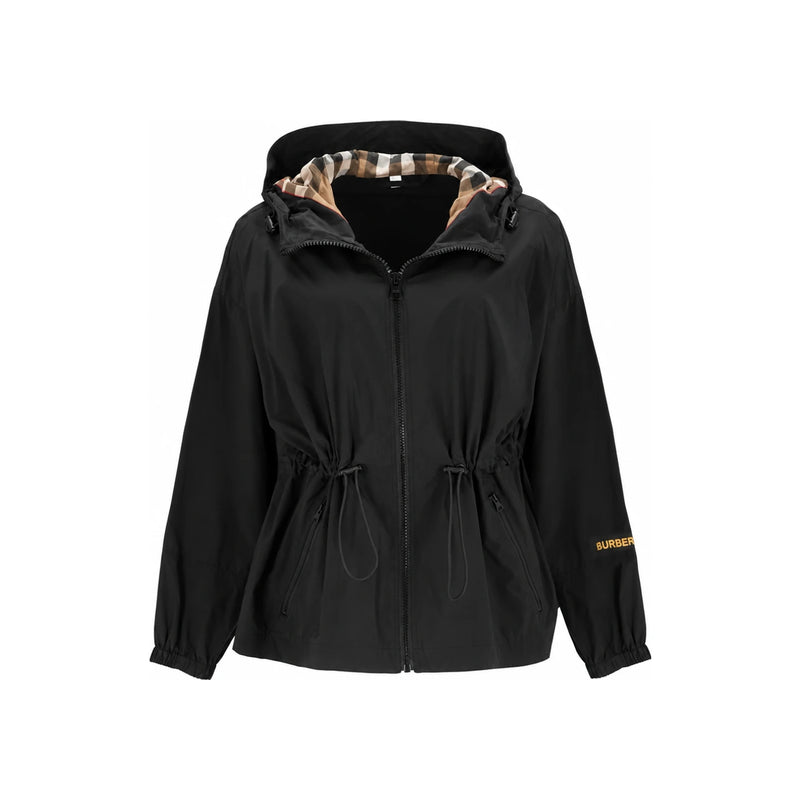 BURBERRY New Burley Short Nylon Hooded Jacket Black