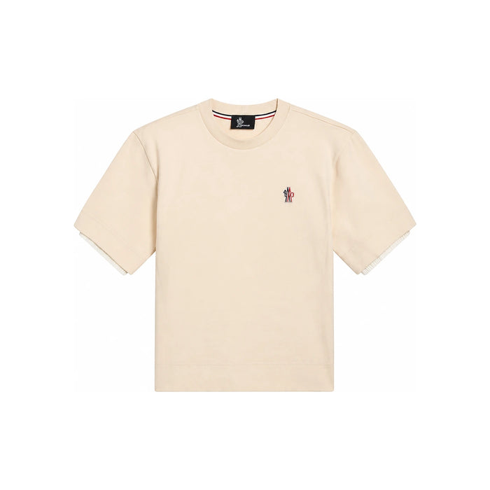 Moncler Grenoble Logo Patch Cotton Blend Women's Short Sleeve T-Shirt