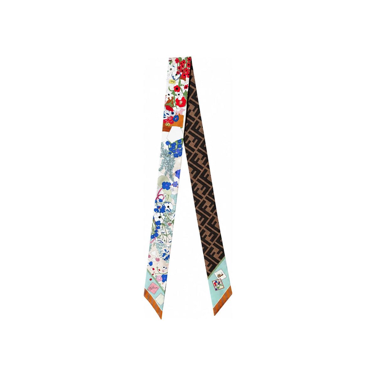 FENDI Optical Print Wrappy Women Silk Scarf Scarf