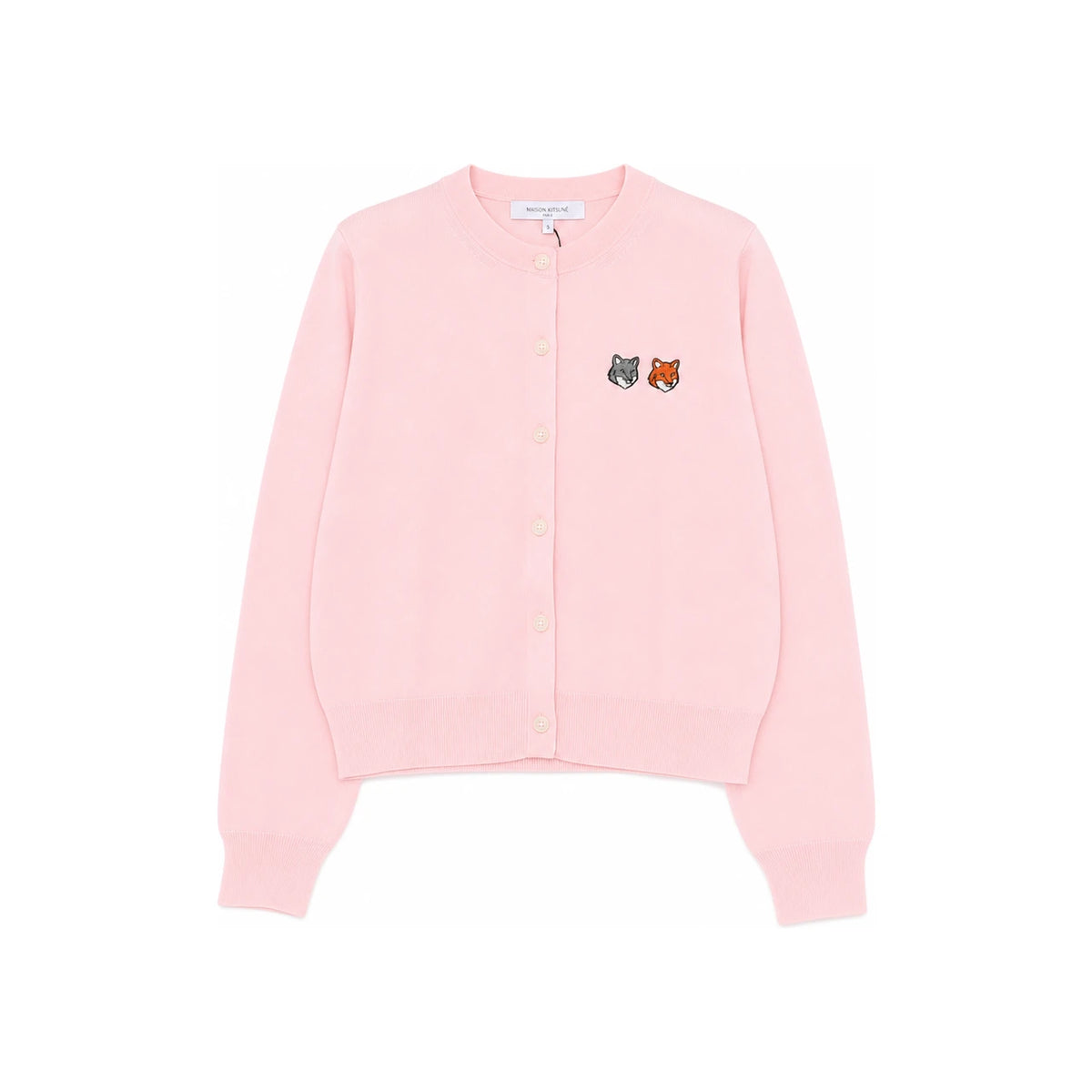 Maison Kitsune Double Fox Head Patch Women’s Cardigan OW051CFKT1181 0326