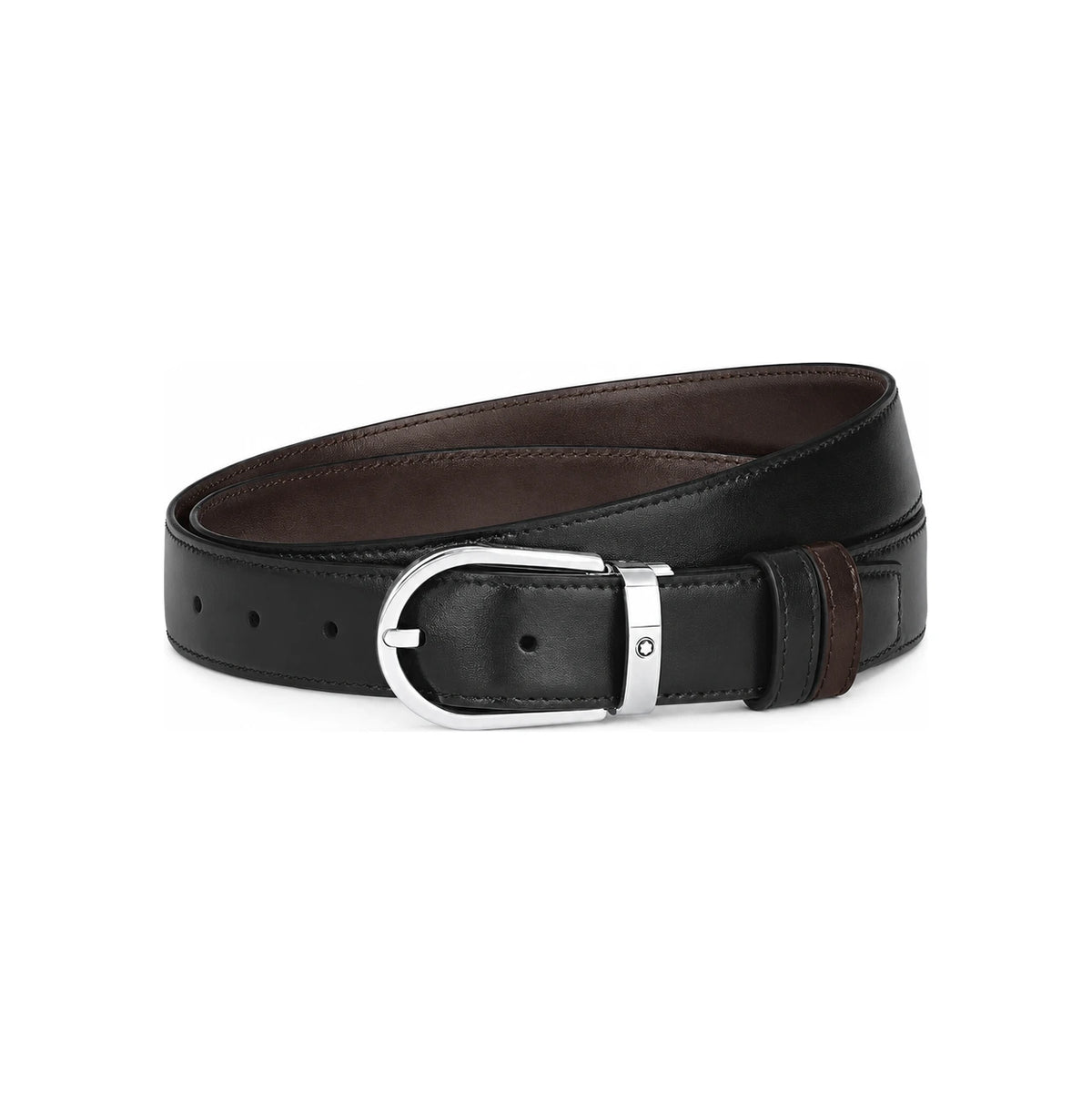 Montblanc Meisterstück Horseshoe Brown Reversible Leather Belt Men 222371
