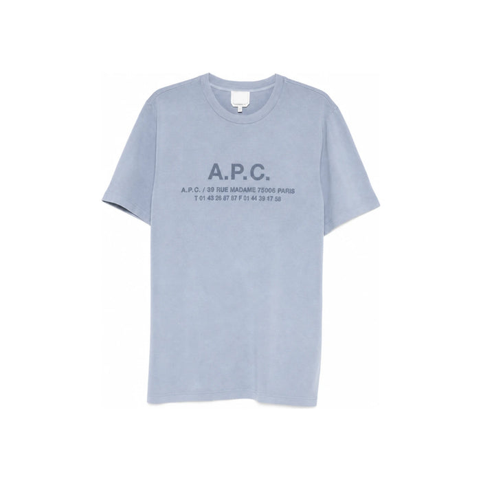 A.P.C. Address Logo Short Sleeve T-Shirt H26570 IAB LIGHT BLUE