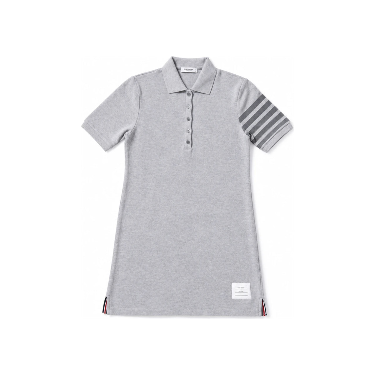 THOM BROWNE 4-Bar Women’s Polo Mini Dress Gray Cotton