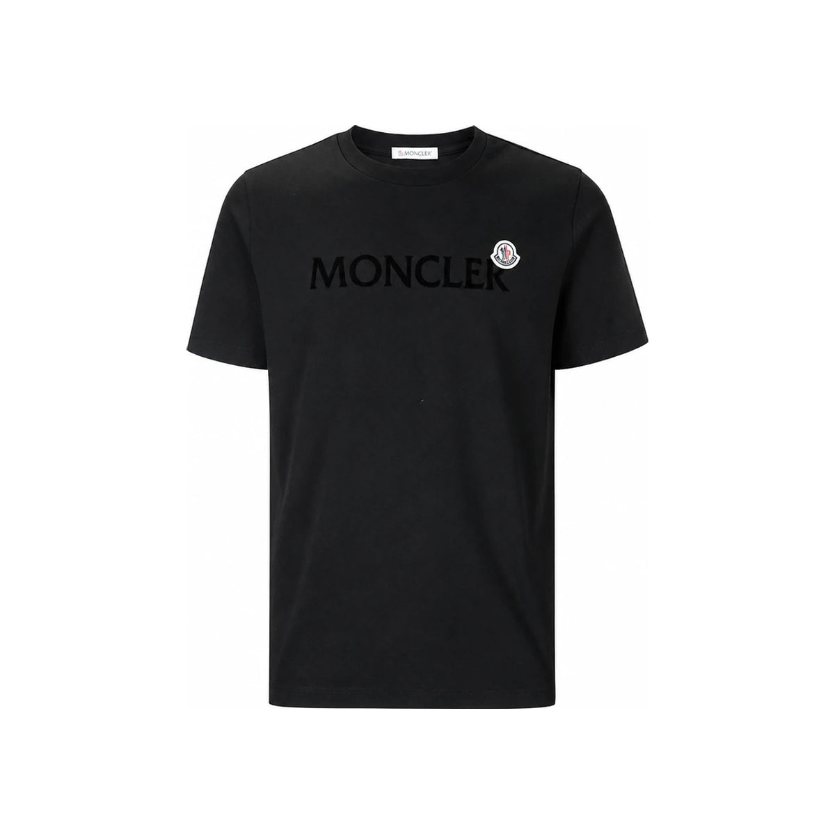 Moncler Logo Patch Black T-Shirt for Men 8C00067 8390T 999