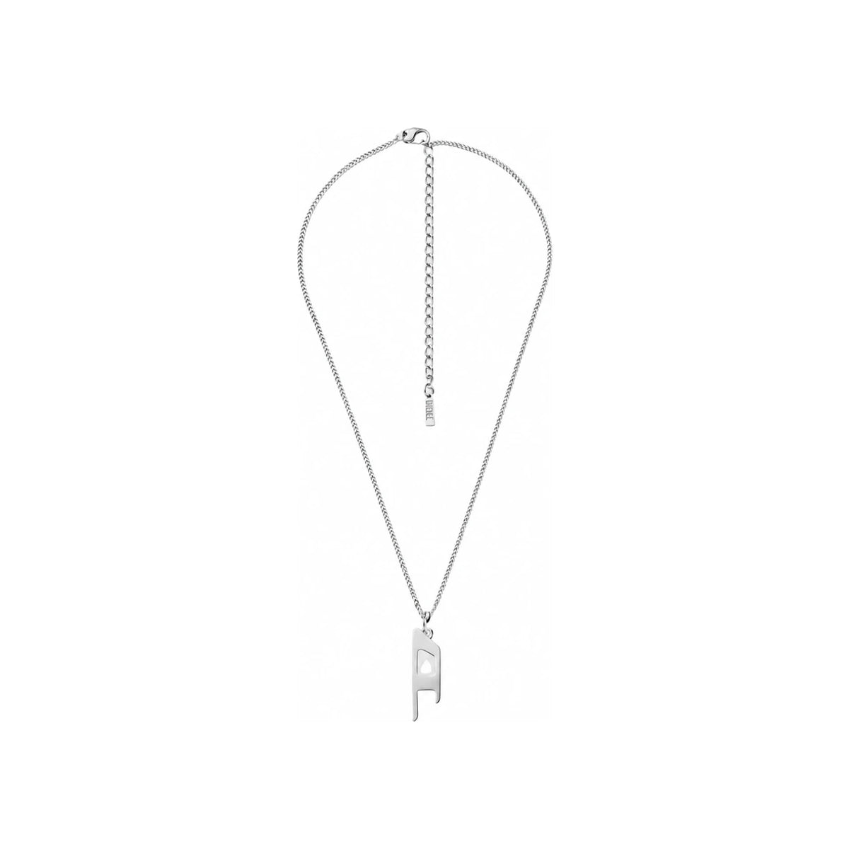 DIESEL Logo Chain Necklace Unisex Silver Tone DX1625040 D