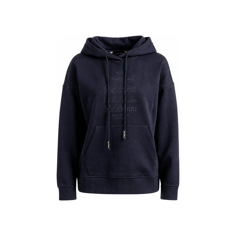 Max Mara Andrea Embroidered Logo Hoodie Navy 261992 1021