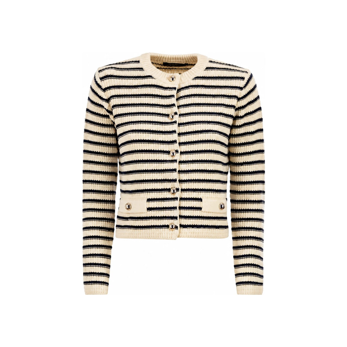 Max Mara Ivory V-Neck Knit Cardigan 2615341041 001