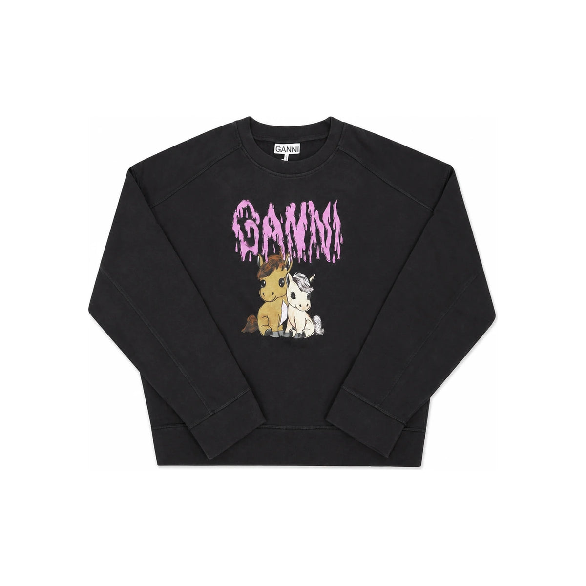GANNI Women’s Logo Sweatshirt Pullover Top A1060018 252