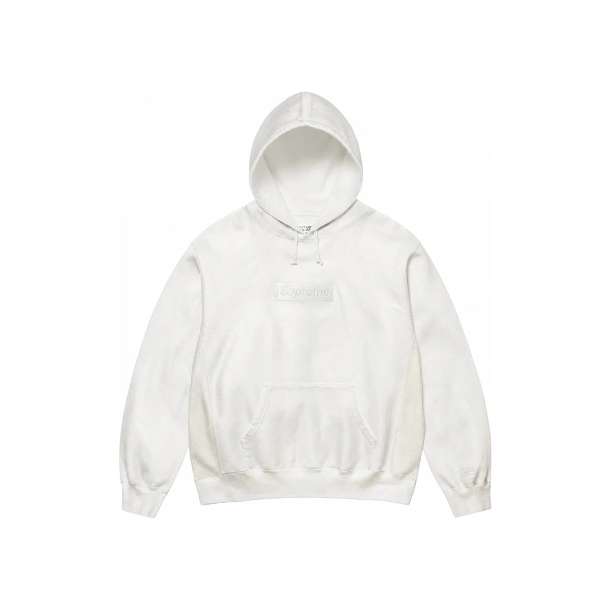 Supreme x MM6 Maison Margiela Foil Box Logo Hoodie White