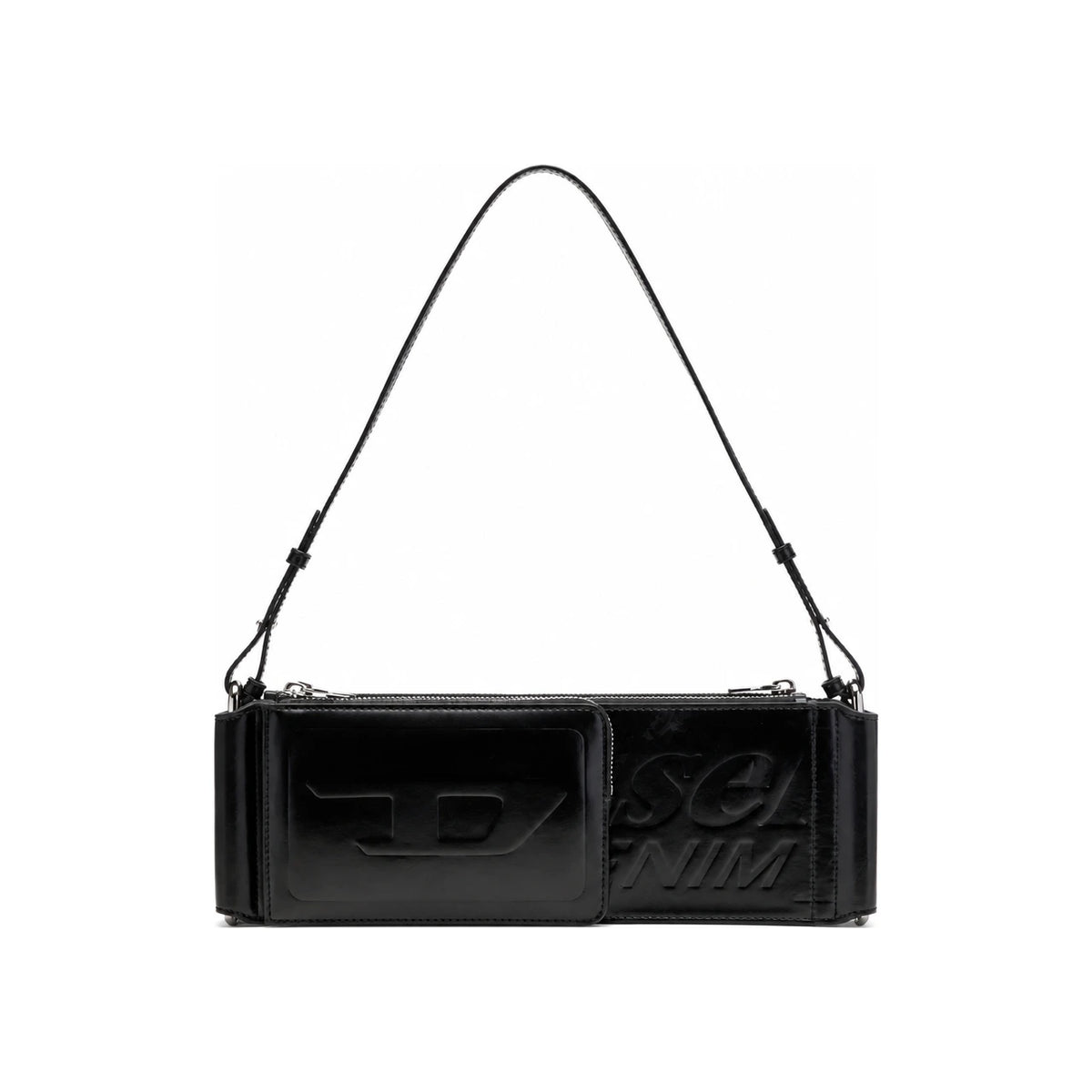 DIESEL Black Leather Shoulder Bag