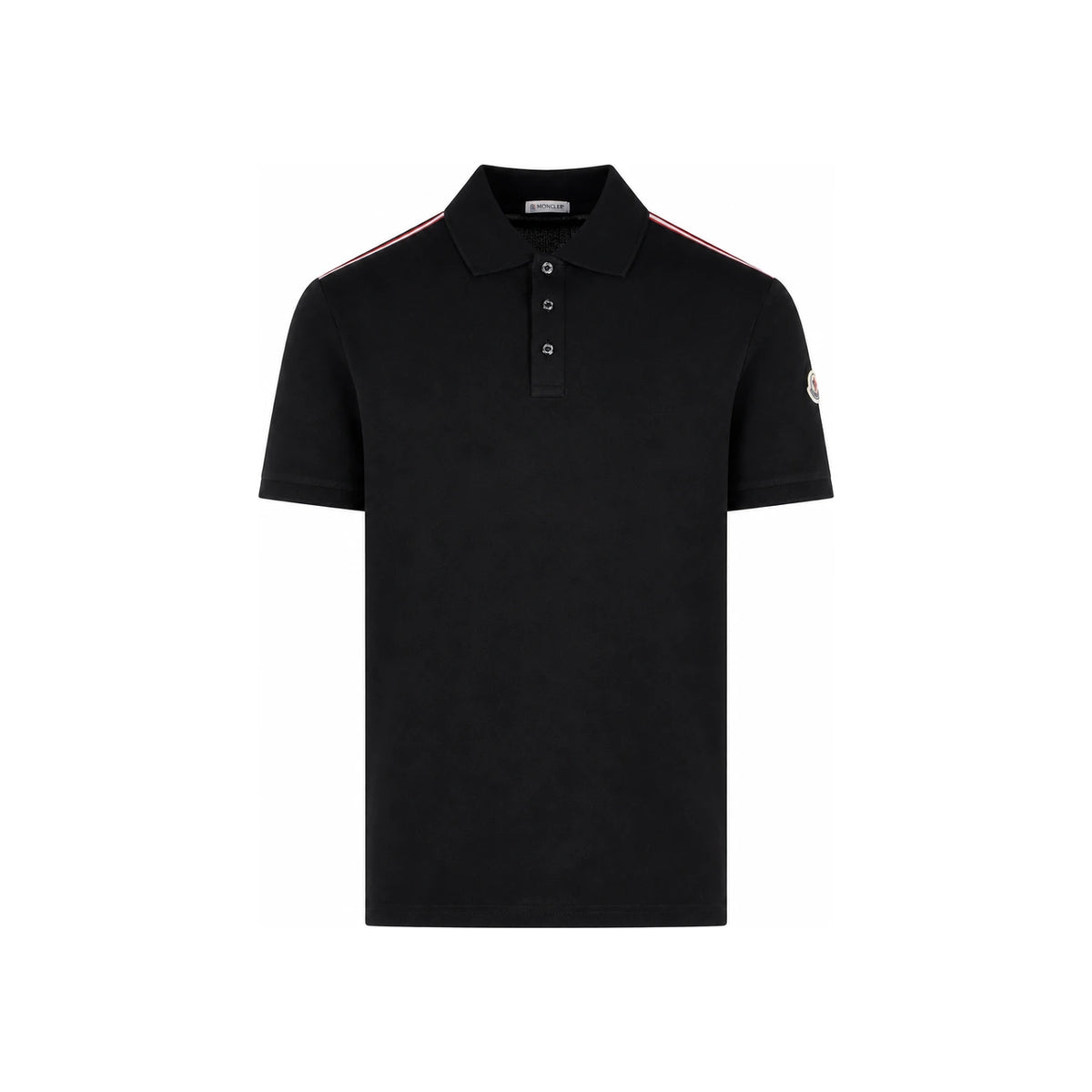 Moncler Logo Patch Polo Shirt Black Men’s Cotton