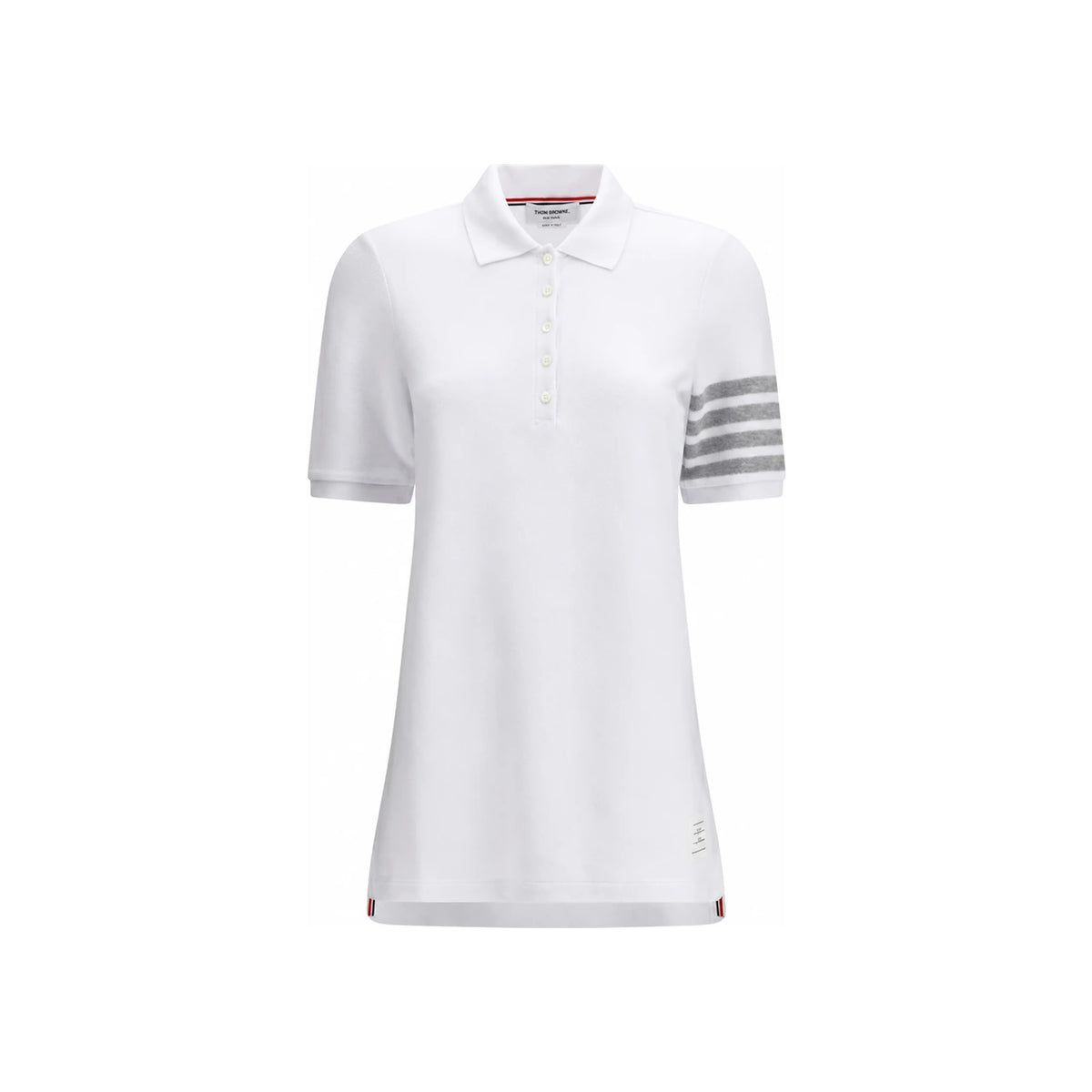 THOM BROWNE 4-Bar Textured Pique Polo Midi Dress