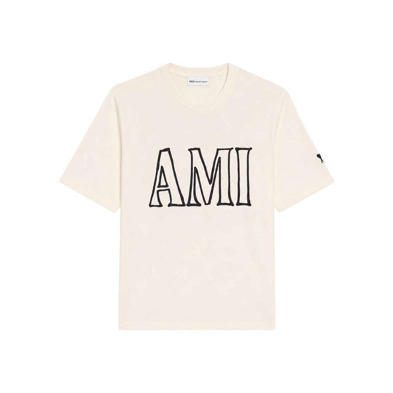 AMI Unisex Short Sleeve T-Shirt White Cotton Top