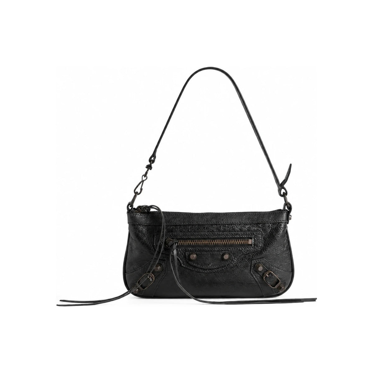 BALENCIAGA Black City Pouch on Strap Shoulder Bag
