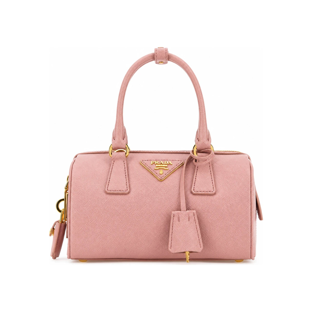 PRADA Black Leather Structured Tote Bag