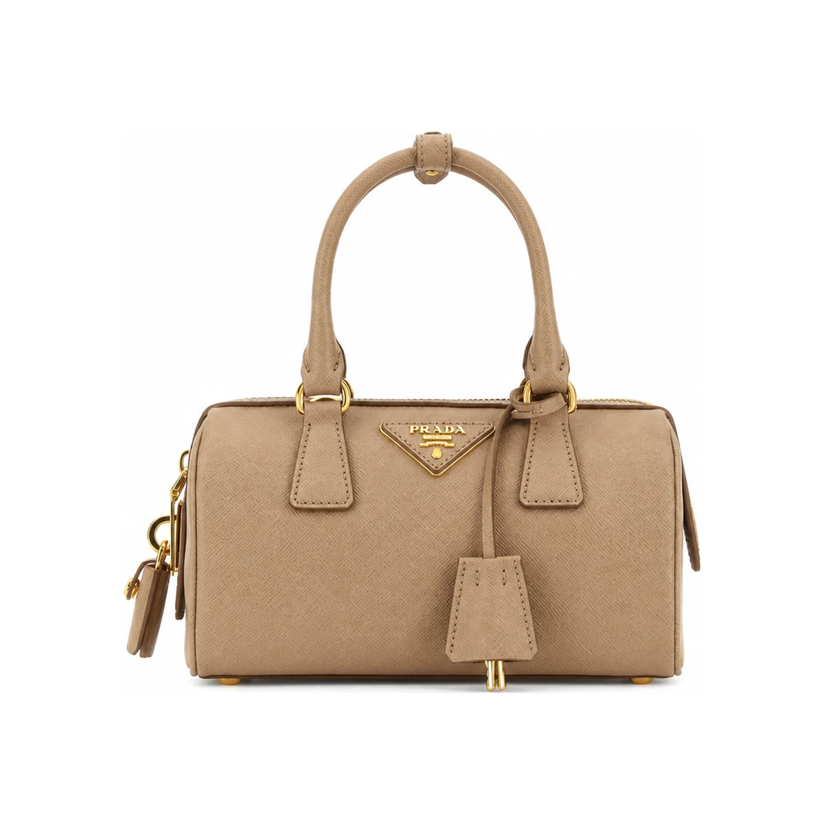 PRADA Black Leather Structured Tote Bag