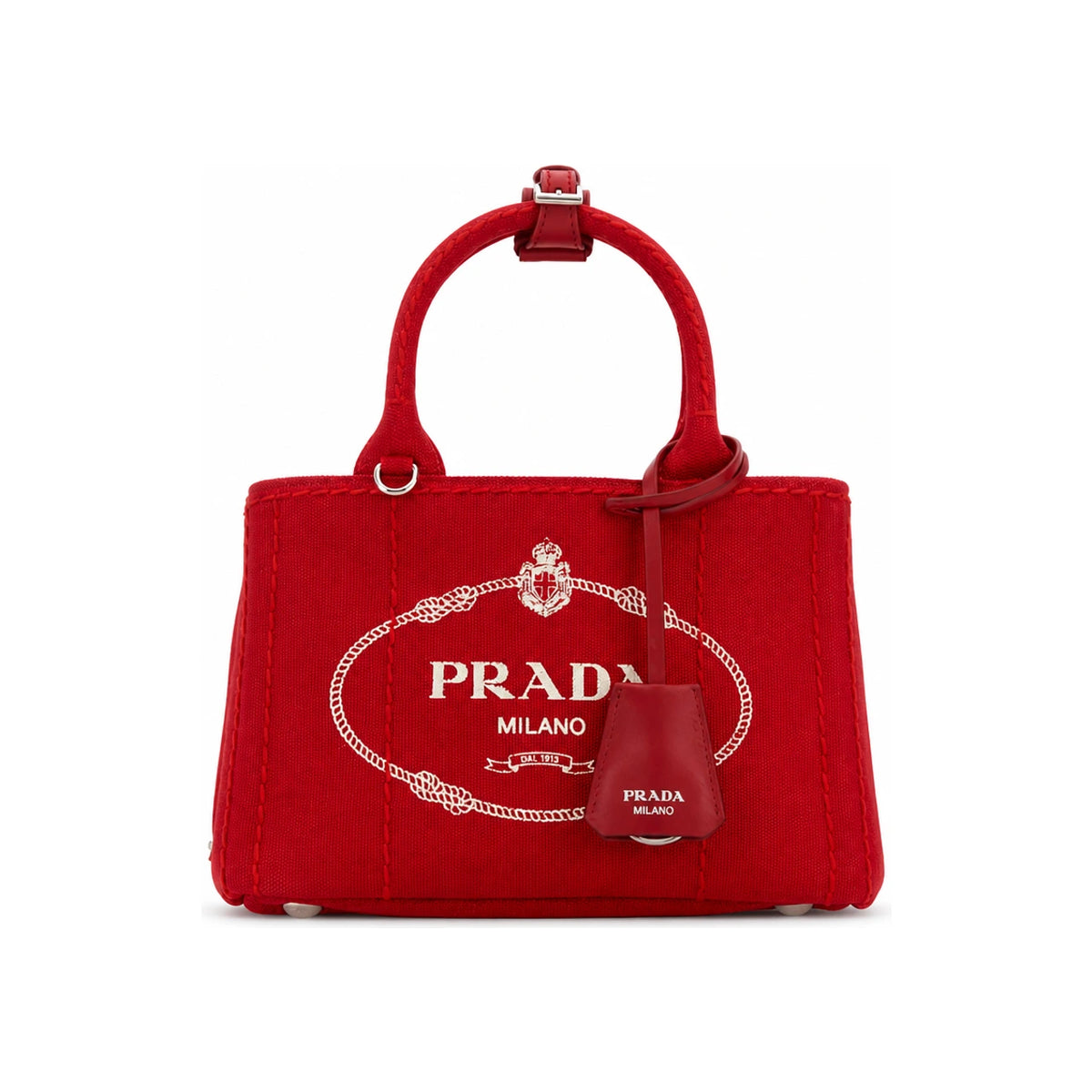 PRADA Black Leather Structured Tote Bag
