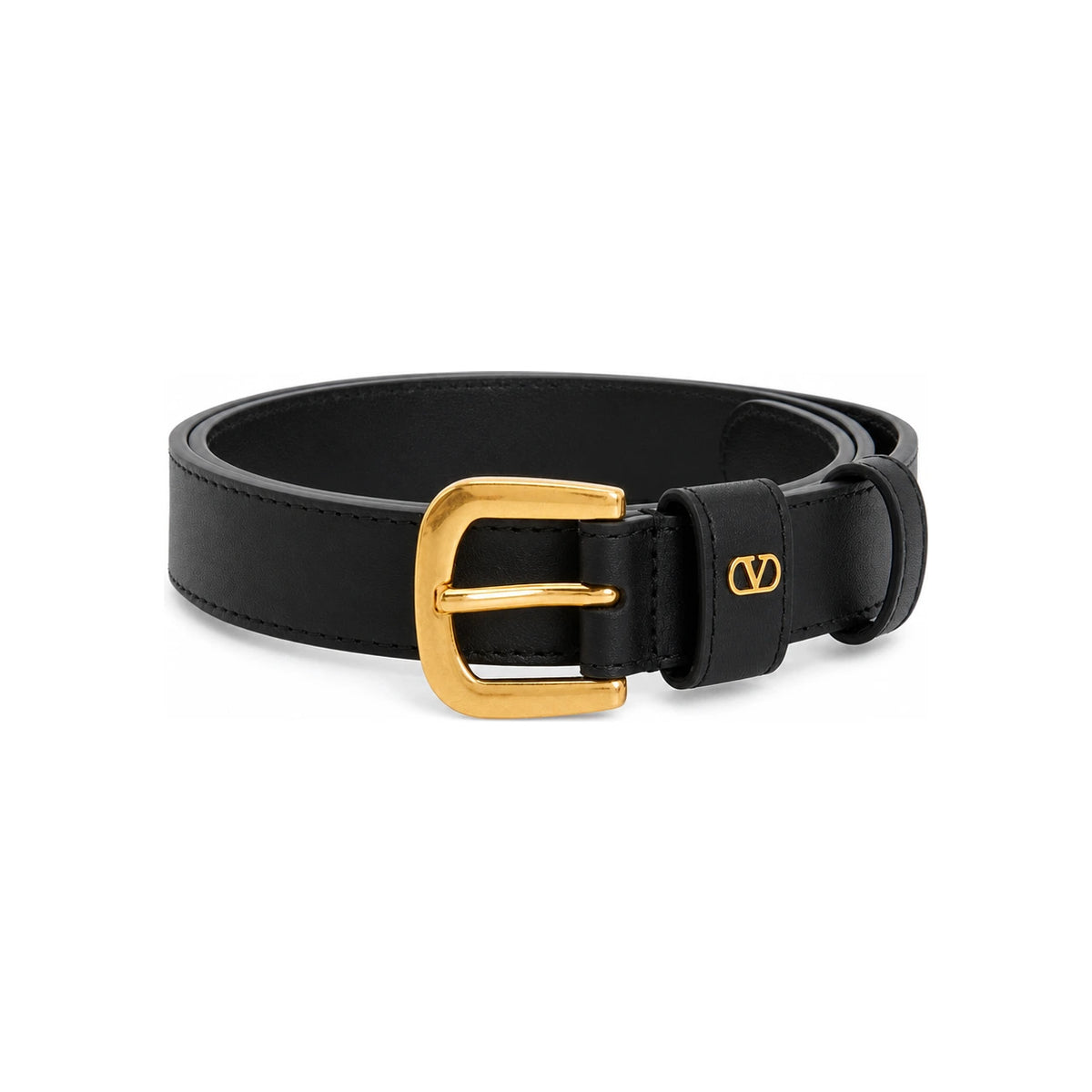 VALENTINO VLogo Signature Leather Belt Black Men’s 8Y2T0SM1 PPU