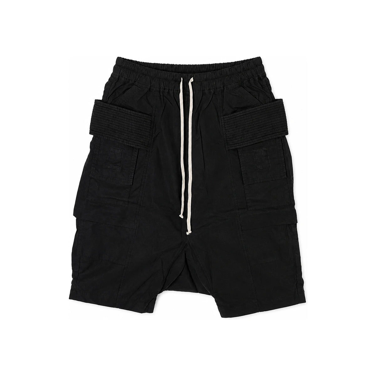 Rick Owens DRKSHDW Creatch Cargo Pods Black Cotton Ripstop Shorts