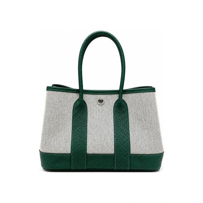 HERMES Mini Garden Party 23 Tote Bag Neo Ecru Vert Moyen