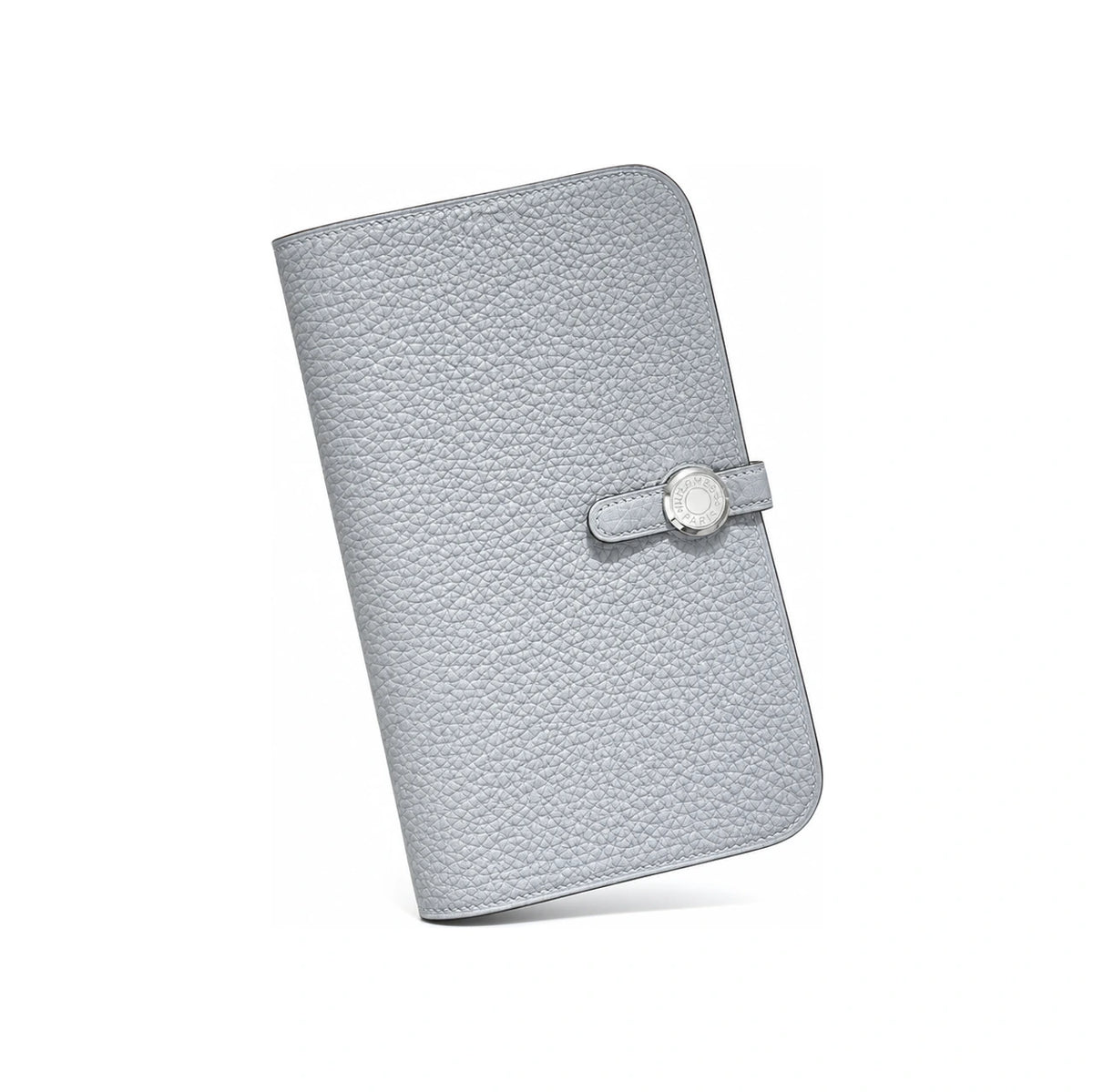 HERMES Togo Leather Dogon Long Wallet Gray Palladium Hardware