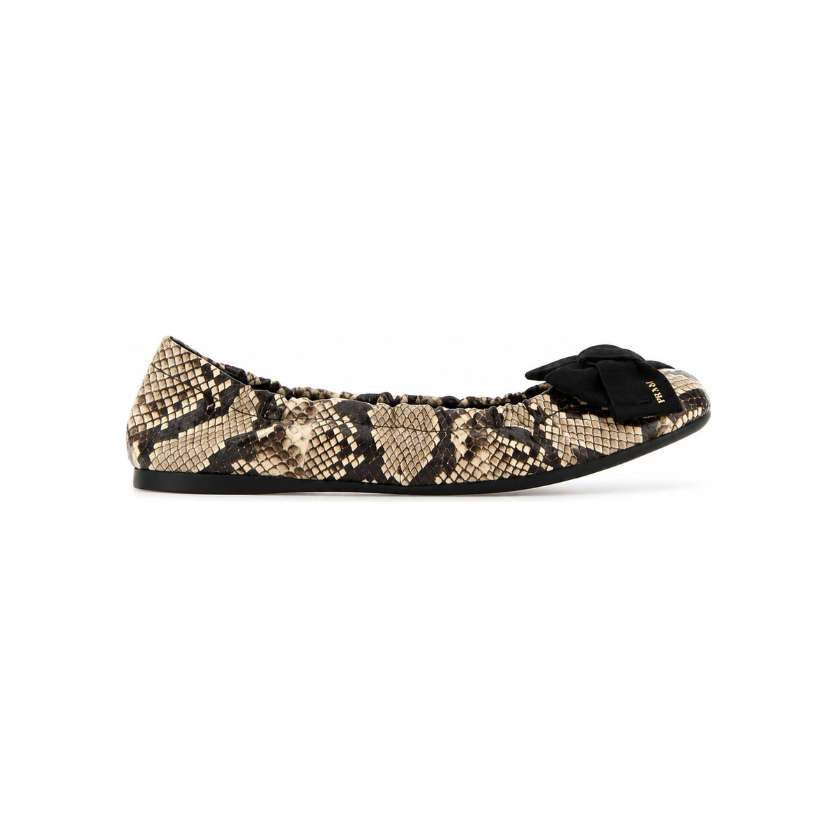 PRADA Black Leather Flat Shoes for Women