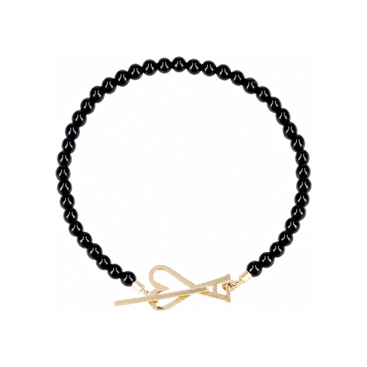 AMI Heart Logo Brass Summer Pearl Bracelet UJW457 HW0017 9022