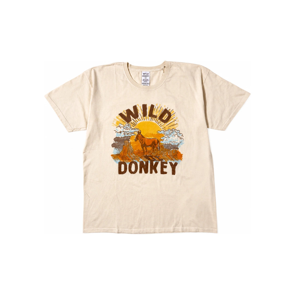 Wild Donkey Sunset Donkey Graphic Short Sleeve T-Shirt TEA