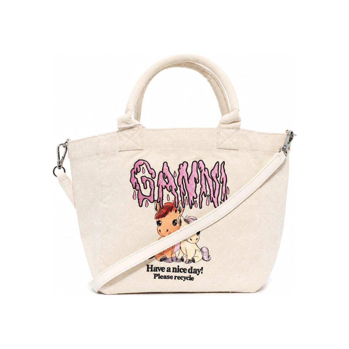 GANNI Pony Print Small Easy Women’s Tote Bag B2110039 135